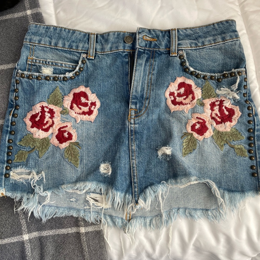 Free people denim skirt